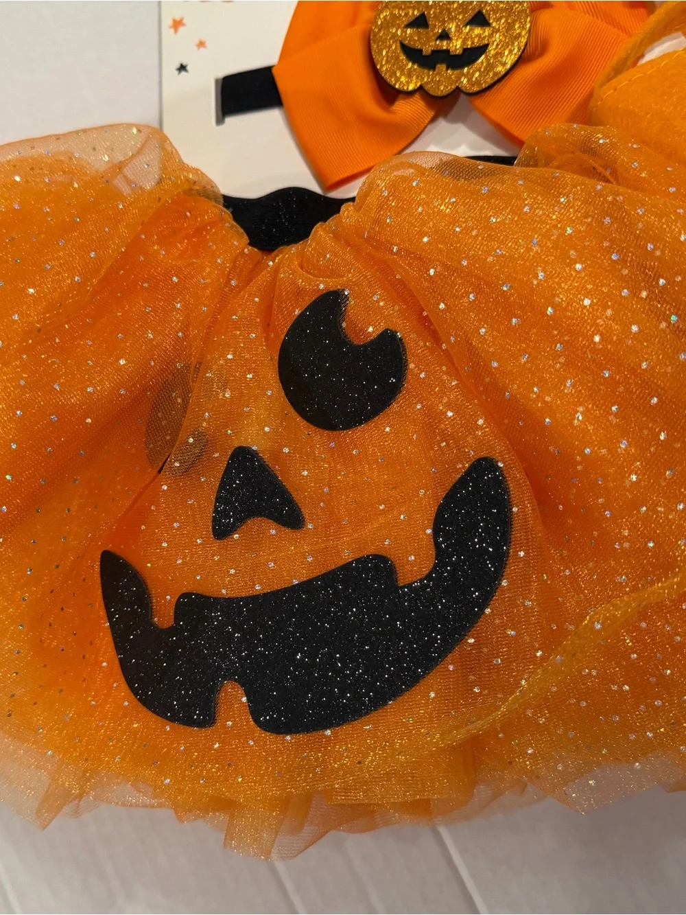 NWT Baby Girl 6-12 Month-Old Halloween Orange And BlackPumpkin Tutu Costume Set